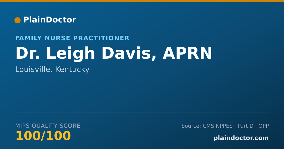Shareable card for Leigh Davis, APRN - Family Nurse Practitioner, Louisville, KY