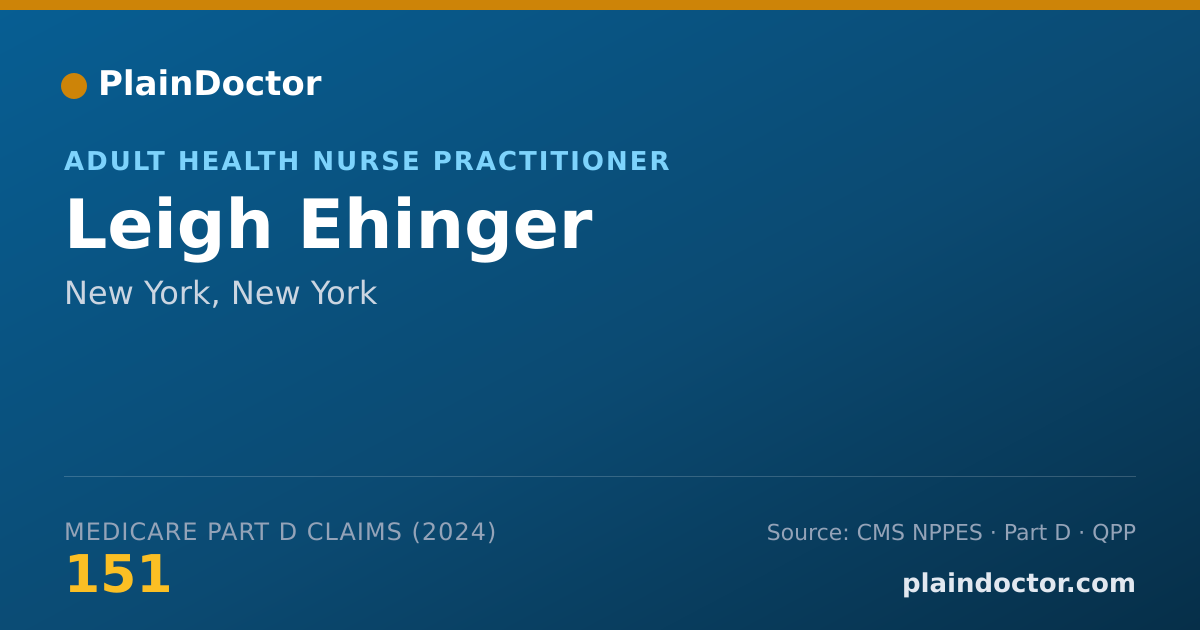 Shareable card for Leigh Ehinger - Adult Health Nurse Practitioner, New York, NY