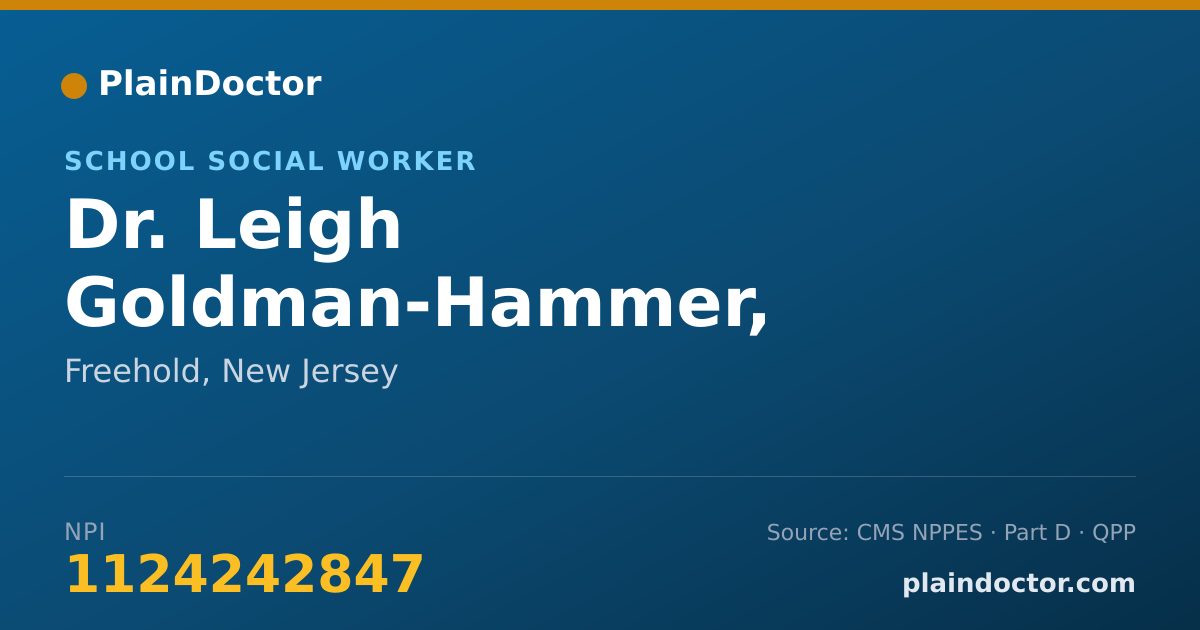 Shareable card for Leigh Goldman-Hammer, L.C.S.W. - School Social Worker, Freehold, NJ