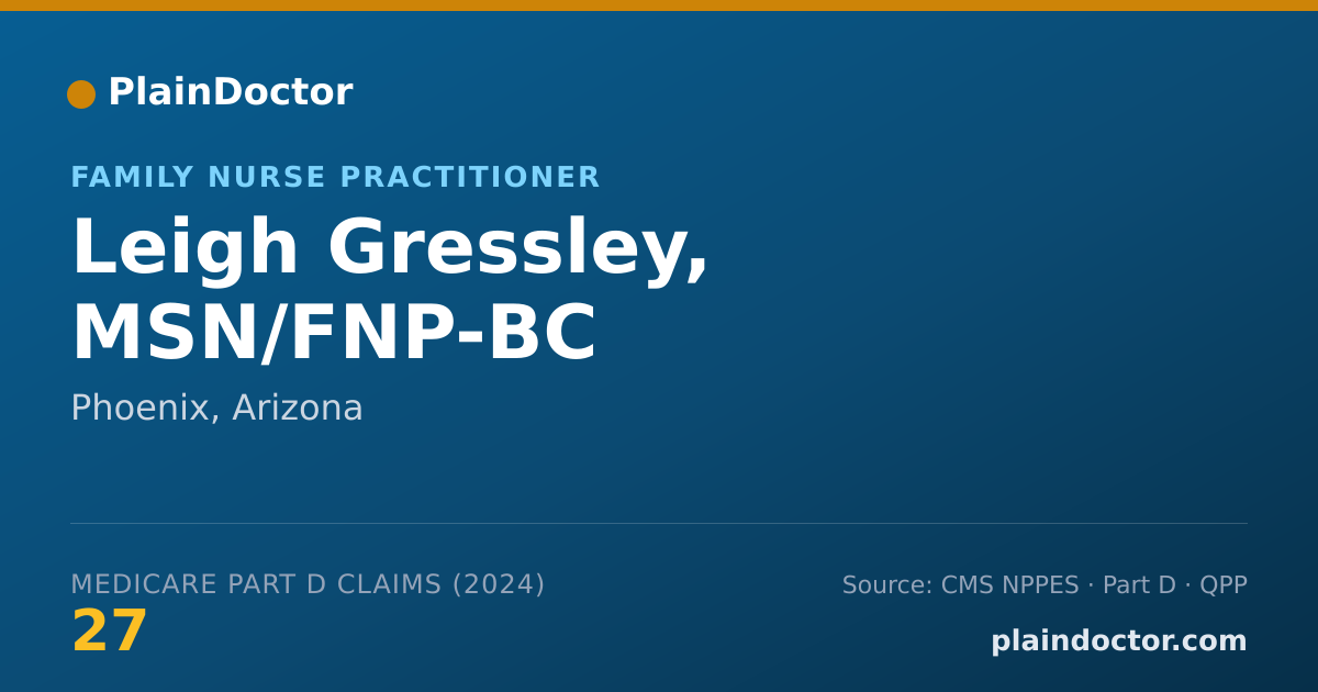Shareable card for Leigh Gressley, MSN/FNP-BC - Family Nurse Practitioner, Phoenix, AZ