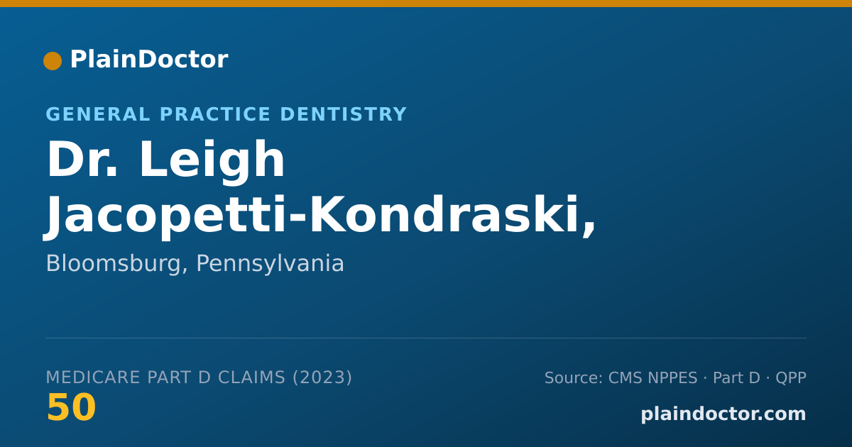 Shareable card for Leigh Jacopetti-Kondraski, D.M.D. - General Practice Dentistry, Bloomsburg, PA
