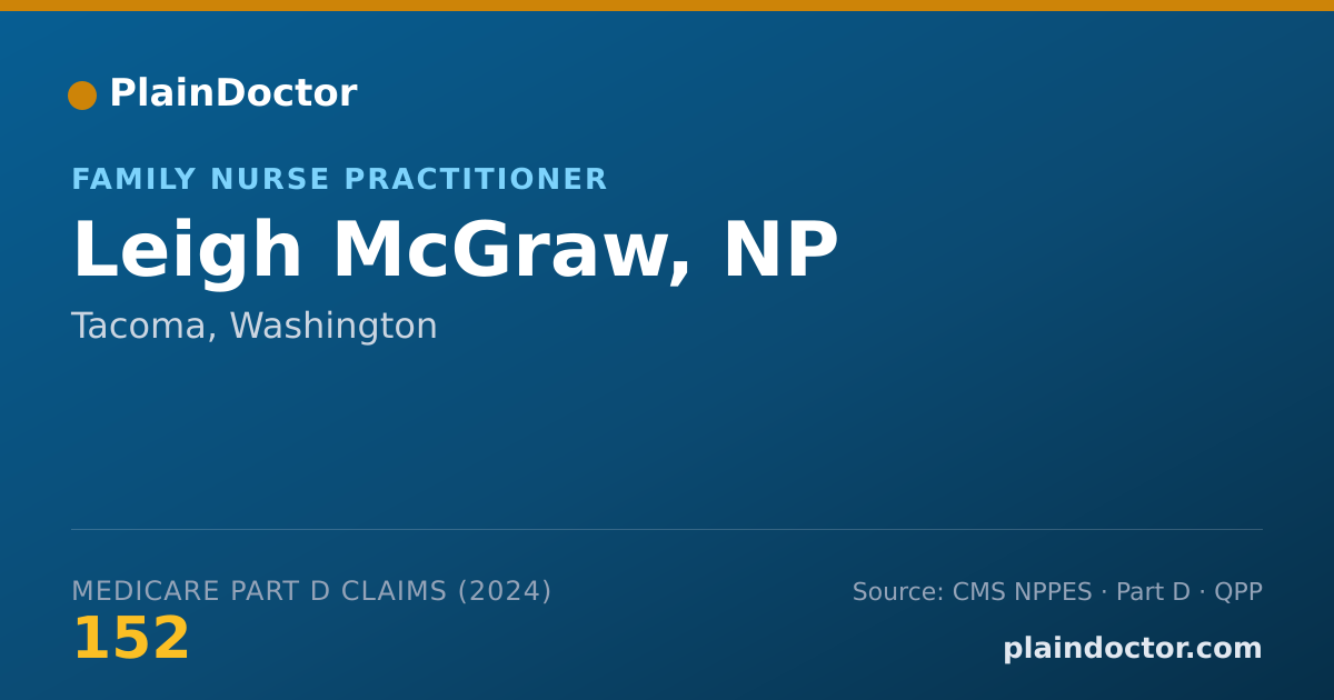 Shareable card for Leigh McGraw, NP - Family Nurse Practitioner, Tacoma, WA