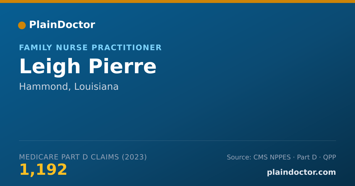 Shareable card for Leigh Pierre - Family Nurse Practitioner, Hammond, LA