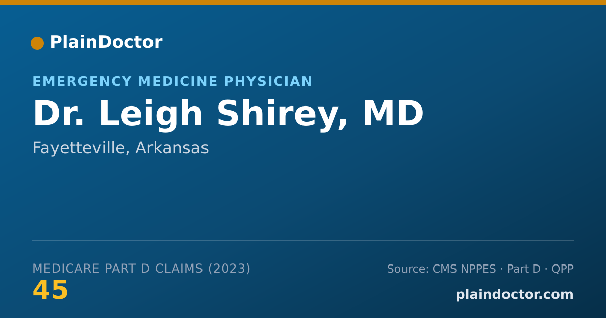Shareable card for Leigh Shirey, MD - Emergency Medicine Physician, Fayetteville, AR