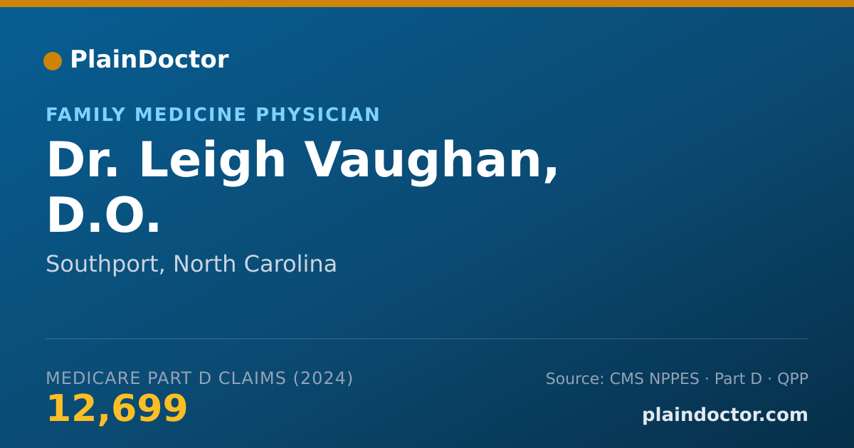 Shareable card for Leigh Vaughan, D.O. - Family Medicine Physician, Southport, NC