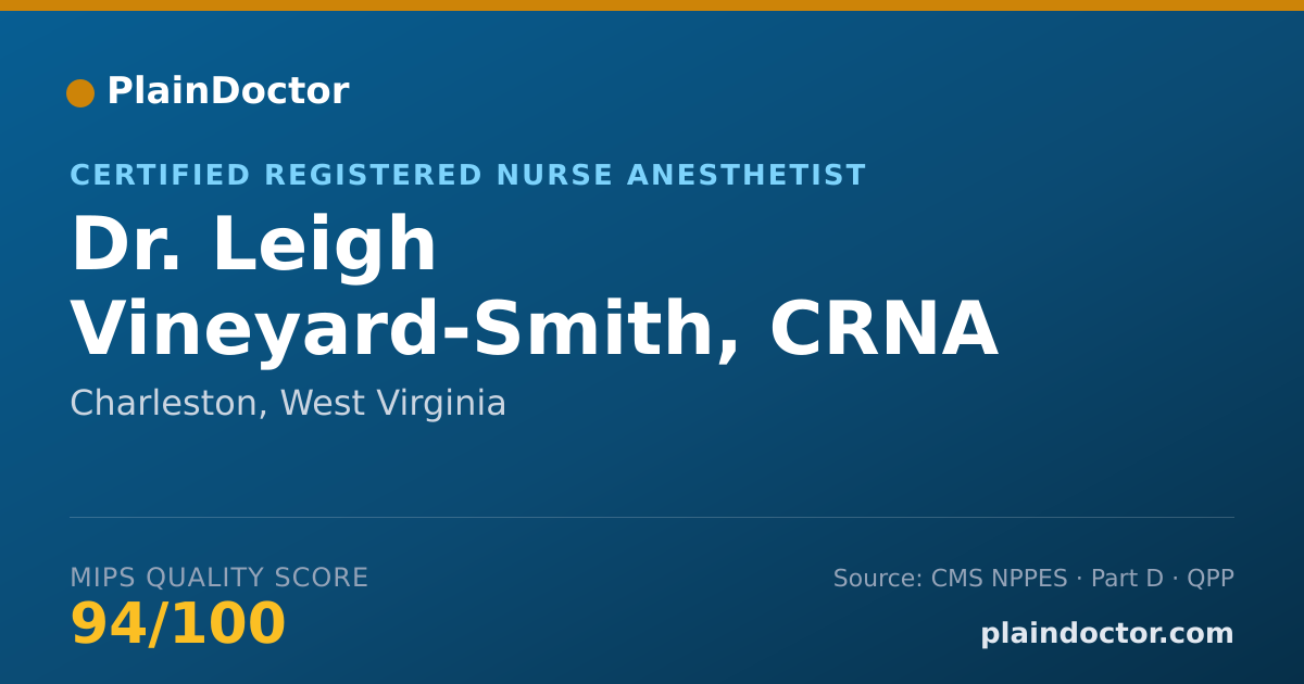 Shareable card for Leigh Vineyard-Smith, CRNA - Certified Registered Nurse Anesthetist, Charleston, WV