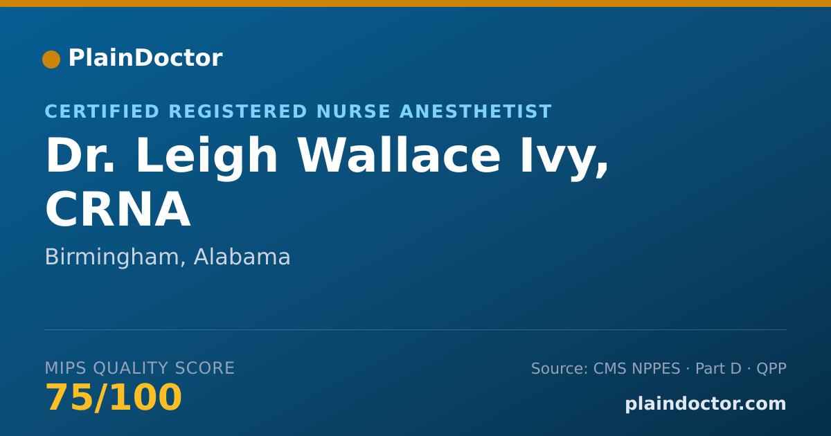 Shareable card for Leigh Wallace Ivy, CRNA - Certified Registered Nurse Anesthetist, Birmingham, AL