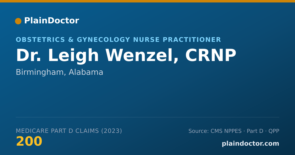 Shareable card for Leigh Wenzel, CRNP - Obstetrics & Gynecology Nurse Practitioner, Birmingham, AL
