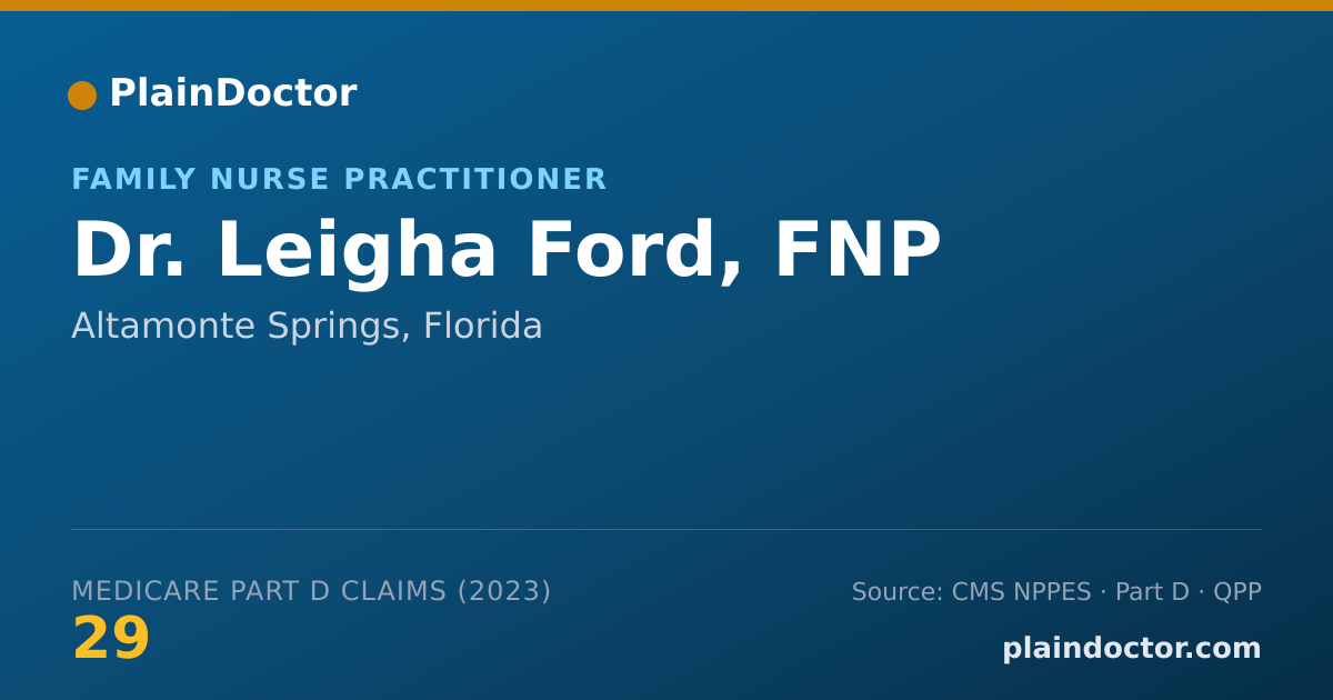 Shareable card for Leigha Ford, FNP - Family Nurse Practitioner, Altamonte Springs, FL