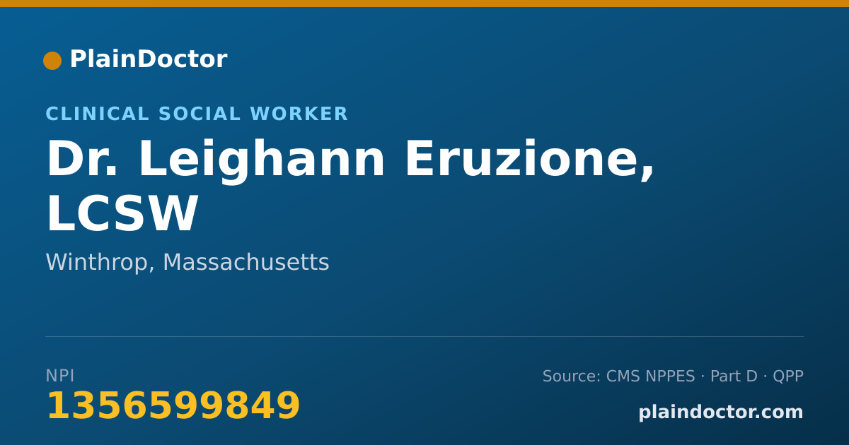 Shareable card for Leighann Eruzione, LCSW - Clinical Social Worker, Winthrop, MA