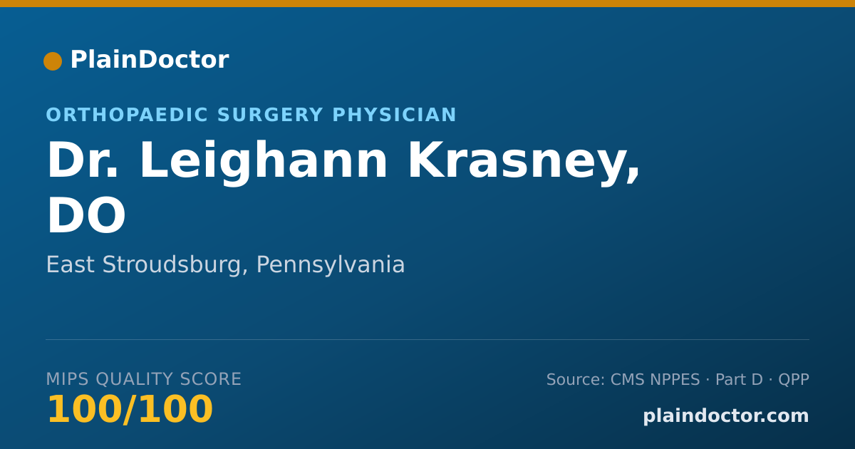 Shareable card for Leighann Krasney, DO - Orthopaedic Surgery Physician, East Stroudsburg, PA