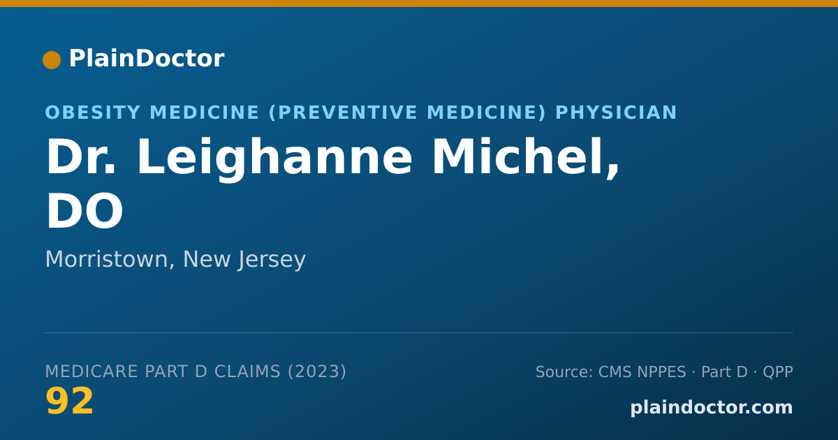 Shareable card for Leighanne Michel, DO - Obesity Medicine (Preventive Medicine) Physician, Morristown, NJ