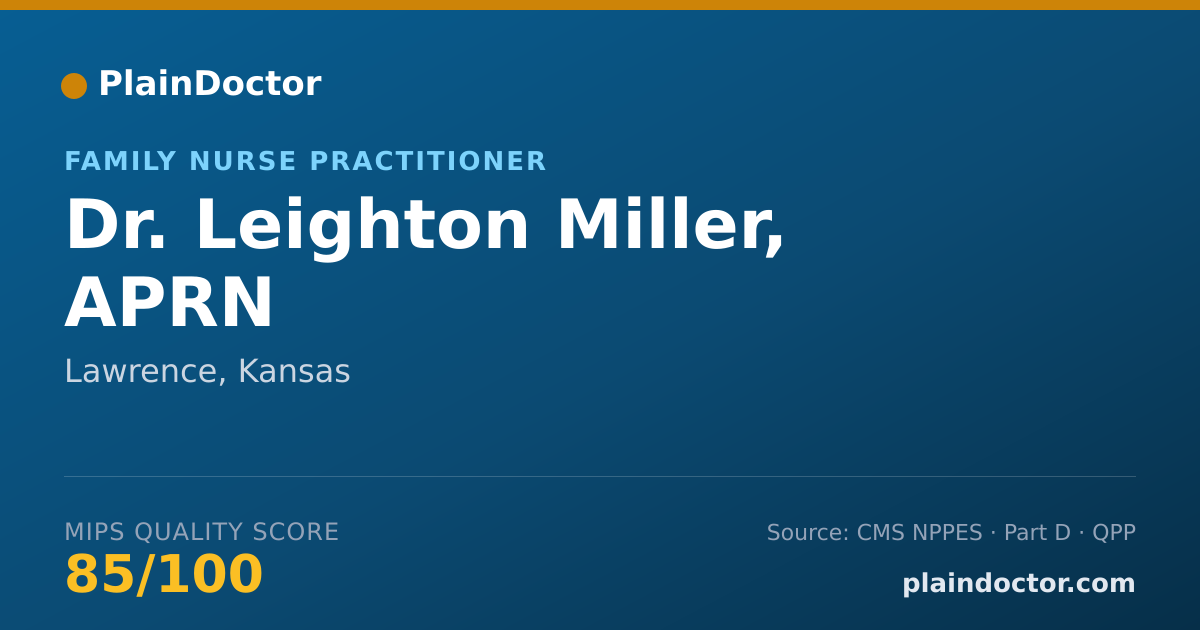 Shareable card for Leighton Miller, APRN - Family Nurse Practitioner, Lawrence, KS