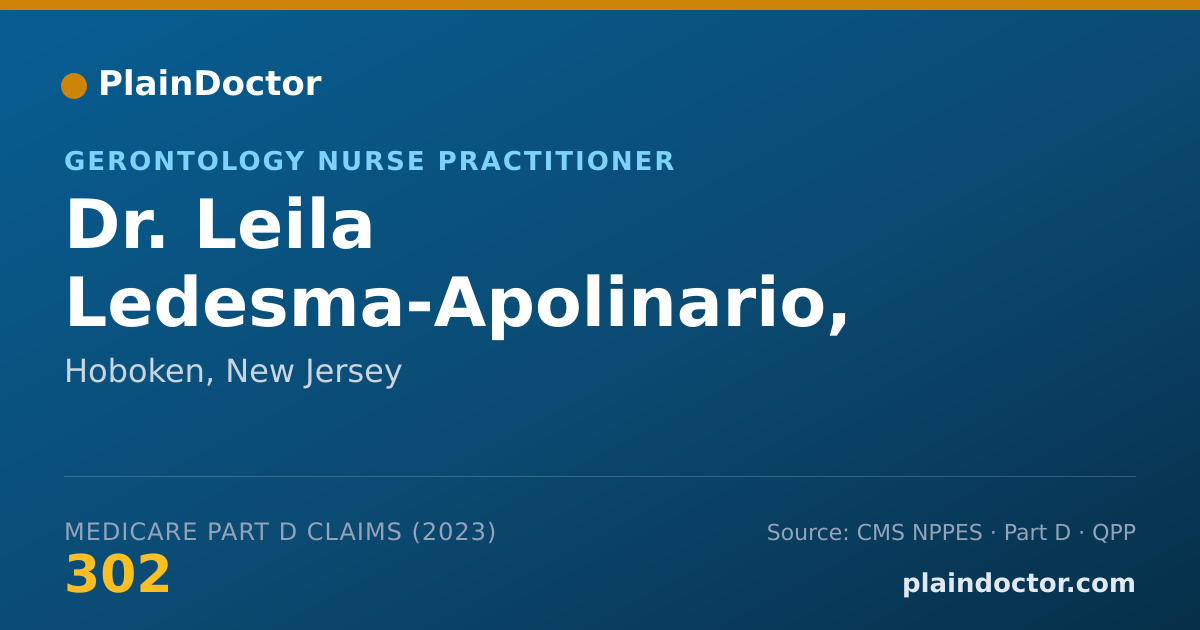 Shareable card for Leila Ledesma-Apolinario, NP-C - Gerontology Nurse Practitioner, Hoboken, NJ