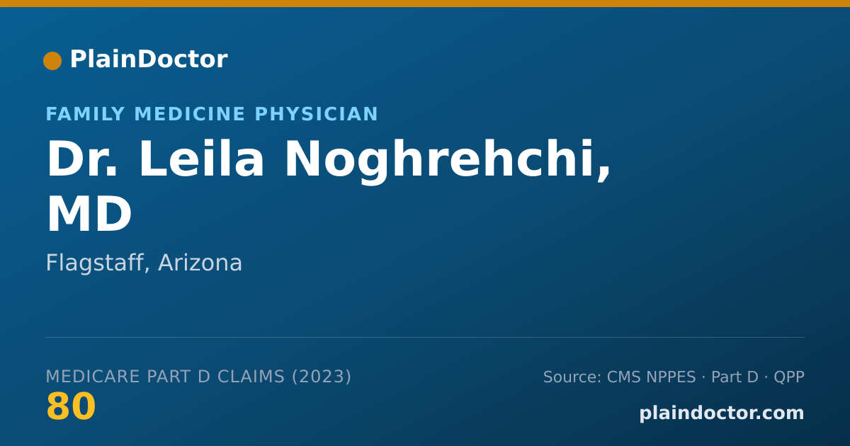 Shareable card for Leila Noghrehchi, MD - Family Medicine Physician, Flagstaff, AZ