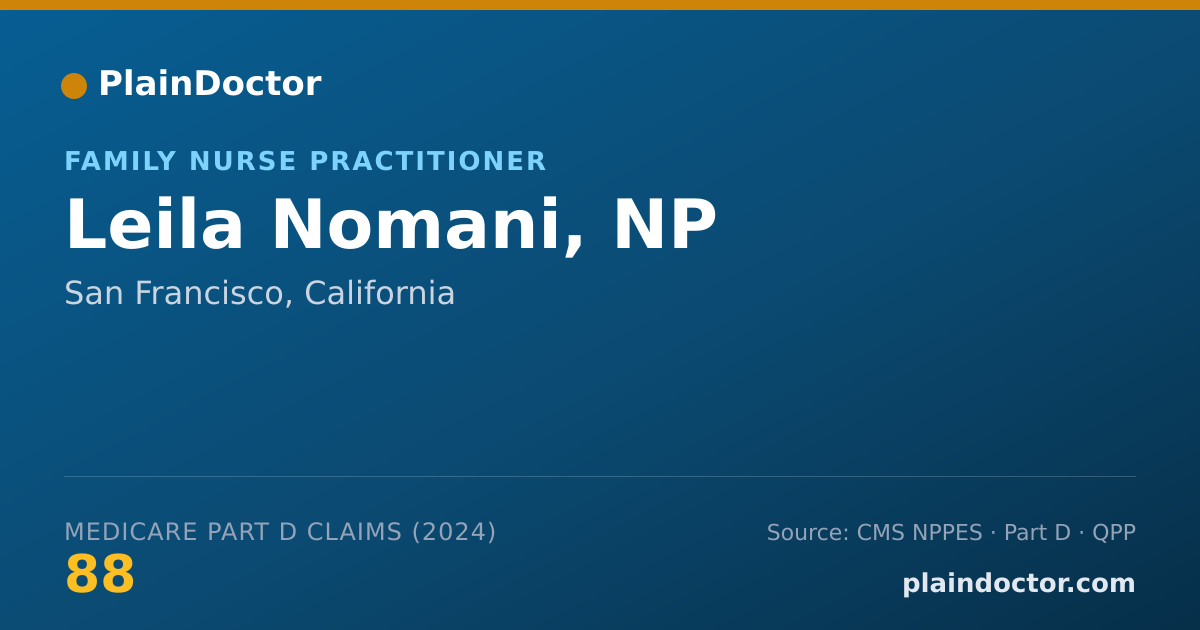 Shareable card for Leila Nomani, NP - Family Nurse Practitioner, San Francisco, CA