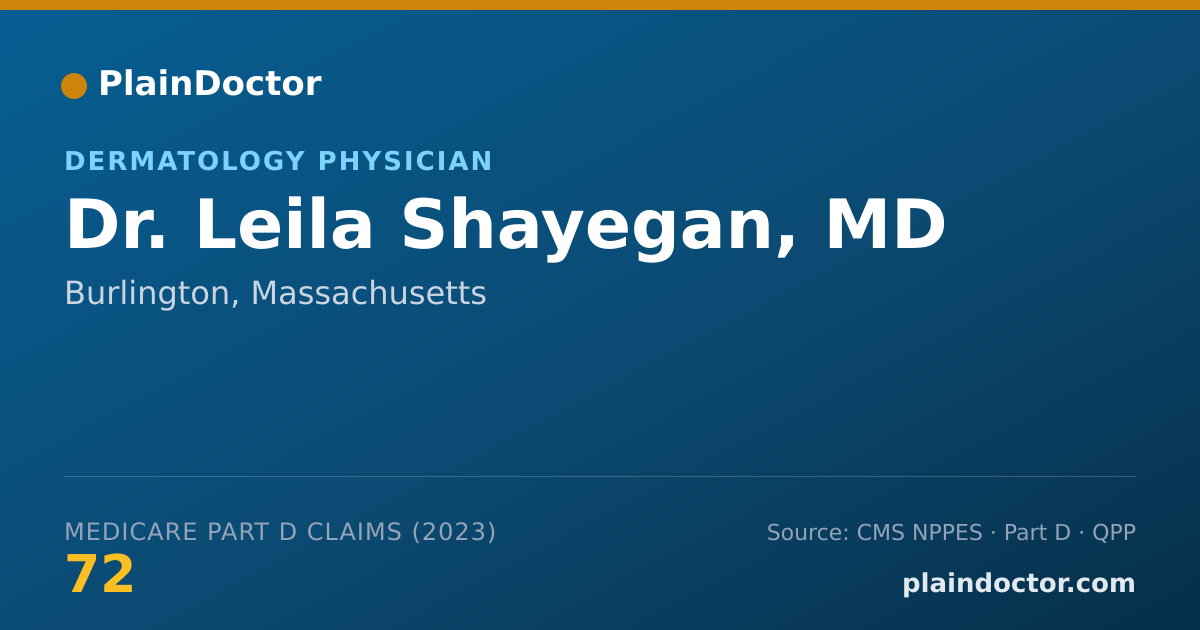 Shareable card for Leila Shayegan, MD - Dermatology Physician, Burlington, MA