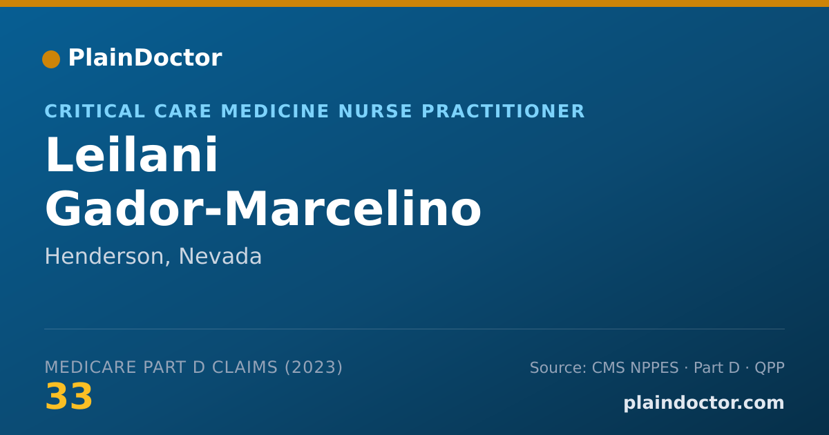 Shareable card for Leilani Gador-Marcelino - Critical Care Medicine Nurse Practitioner, Henderson, NV