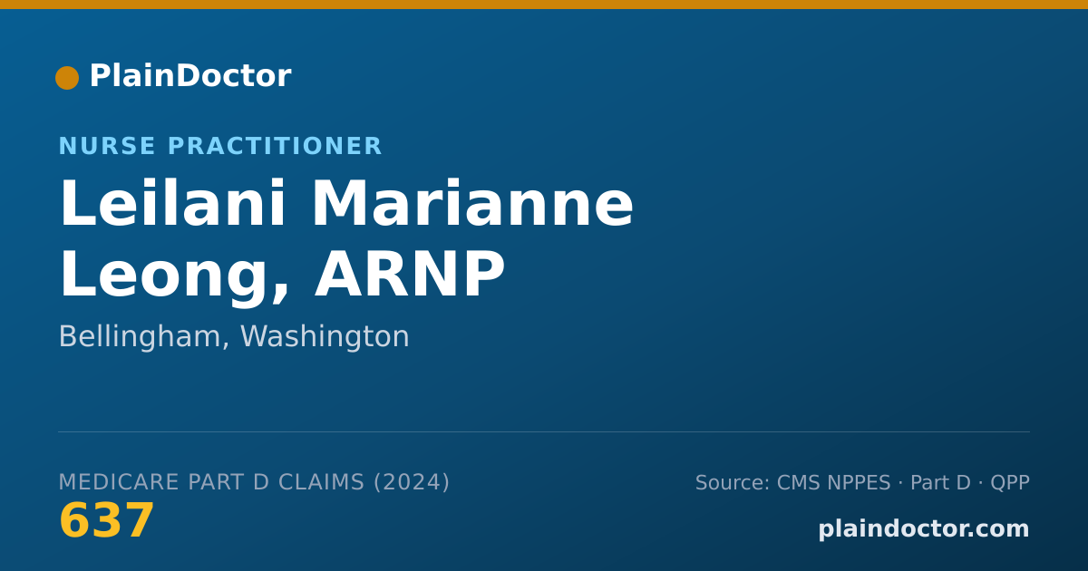 Shareable card for Leilani Marianne Leong, ARNP - Nurse Practitioner, Bellingham, WA
