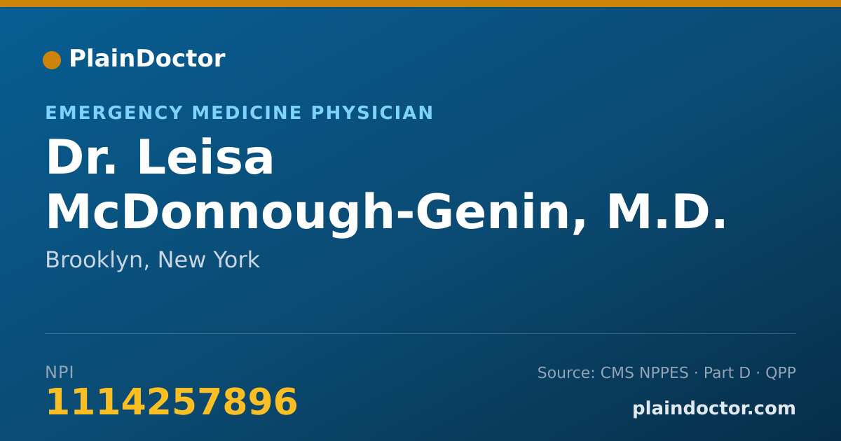 Shareable card for Leisa McDonnough-Genin, M.D. - Emergency Medicine Physician, Brooklyn, NY