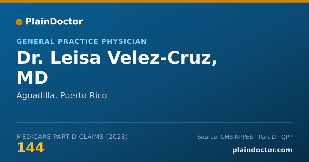 Shareable card for Leisa Velez-Cruz, MD - General Practice Physician, Aguadilla, PR
