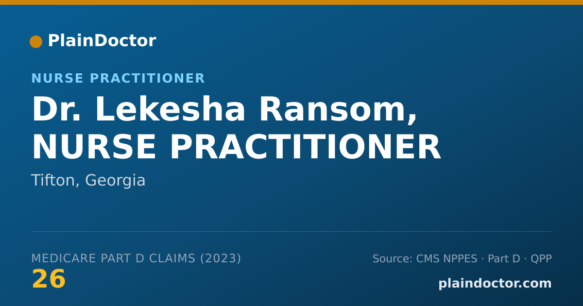 Shareable card for Lekesha Ransom, NURSE PRACTITIONER - Nurse Practitioner, Tifton, GA