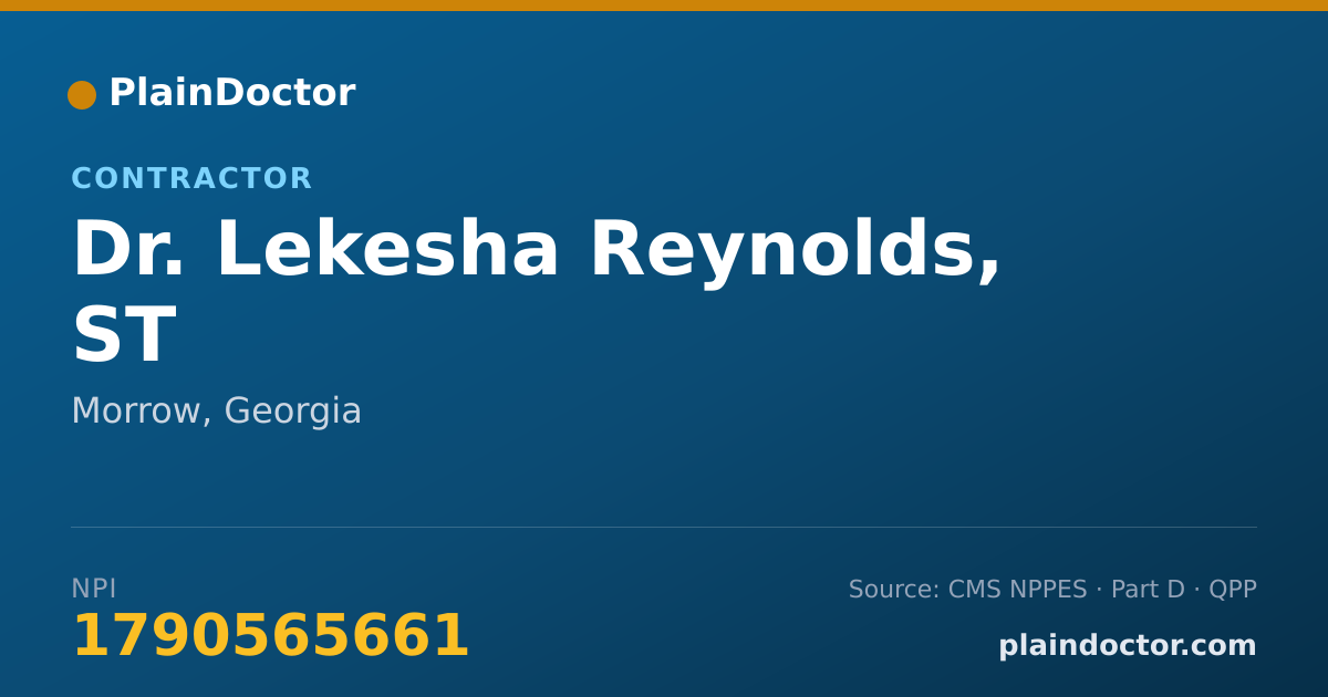 Shareable card for Lekesha Reynolds, ST - Contractor, Morrow, GA