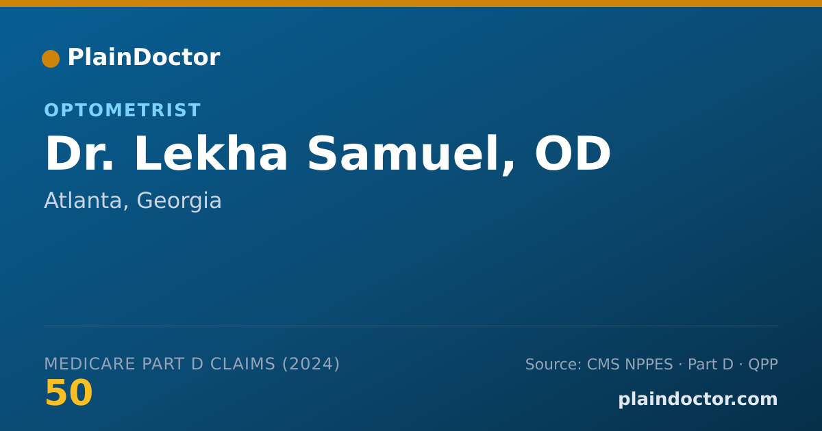 Shareable card for Lekha Samuel, OD - Optometrist, Atlanta, GA