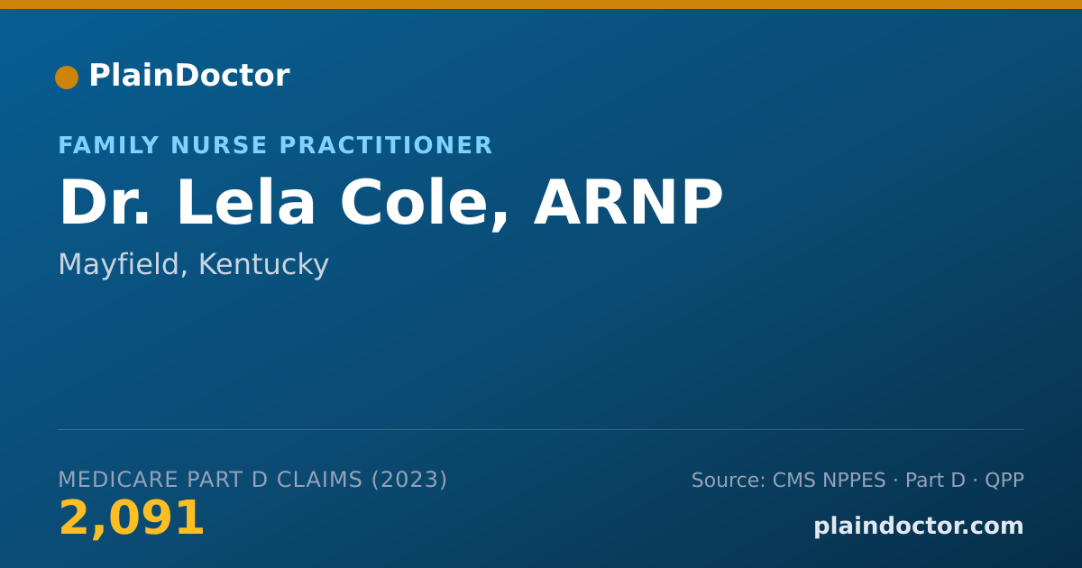 Shareable card for Lela Cole, ARNP - Family Nurse Practitioner, Mayfield, KY