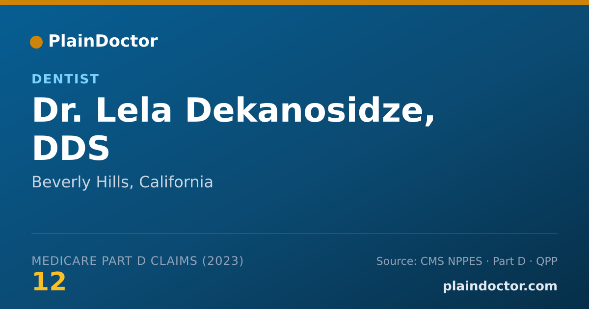 Shareable card for Lela Dekanosidze, DDS - Dentist, Beverly Hills, CA