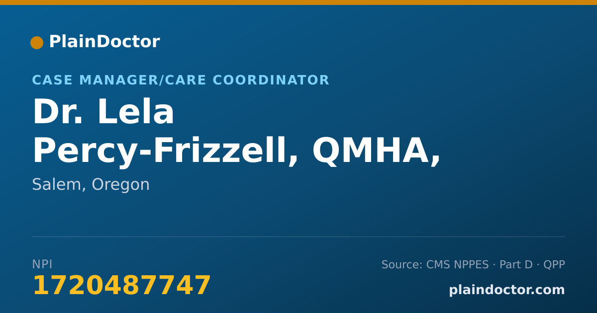 Shareable card for Lela Percy-Frizzell, QMHA, PSS - Case Manager/Care Coordinator, Salem, OR