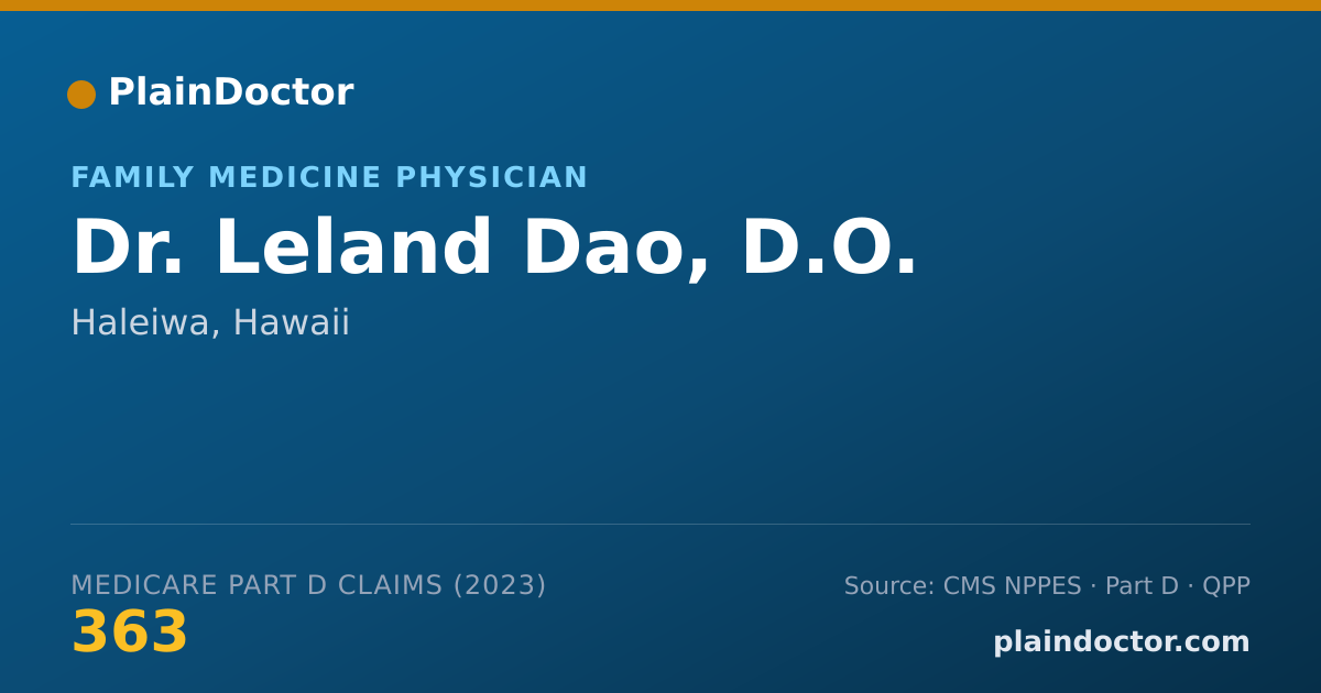 Shareable card for Leland Dao, D.O. - Family Medicine Physician, Haleiwa, HI