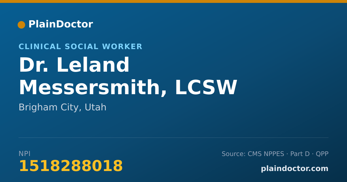 Shareable card for Leland Messersmith, LCSW - Clinical Social Worker, Brigham City, UT