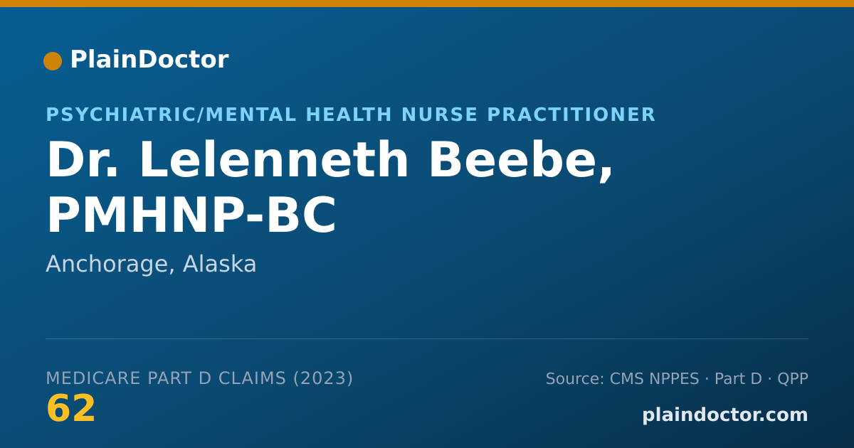 Shareable card for Lelenneth Beebe, PMHNP-BC - Psychiatric/Mental Health Nurse Practitioner, Anchorage, AK
