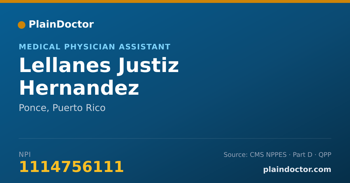 Shareable card for Lellanes Justiz Hernandez - Medical Physician Assistant, Ponce, PR