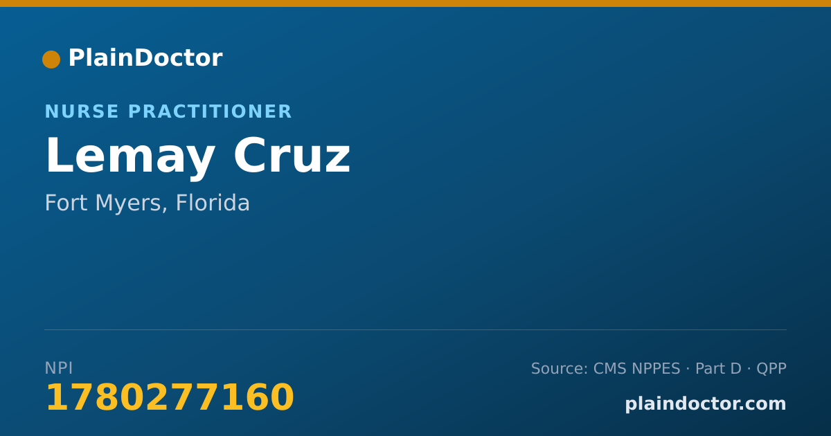 Shareable card for Lemay Cruz - Nurse Practitioner, Fort Myers, FL