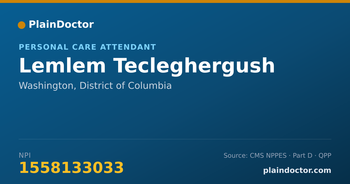 Shareable card for Lemlem Tecleghergush - Personal Care Attendant, Washington, DC