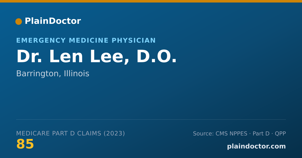 Shareable card for Len Lee, D.O. - Emergency Medicine Physician, Barrington, IL
