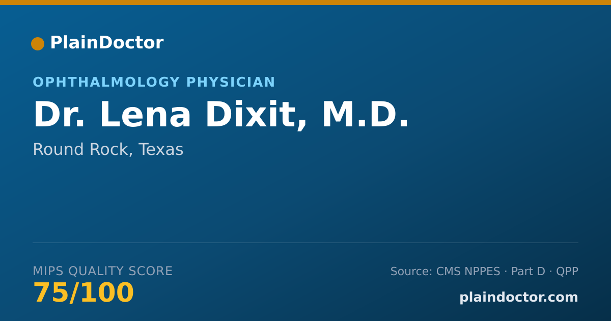 Shareable card for Lena Dixit, M.D. - Ophthalmology Physician, Round Rock, TX