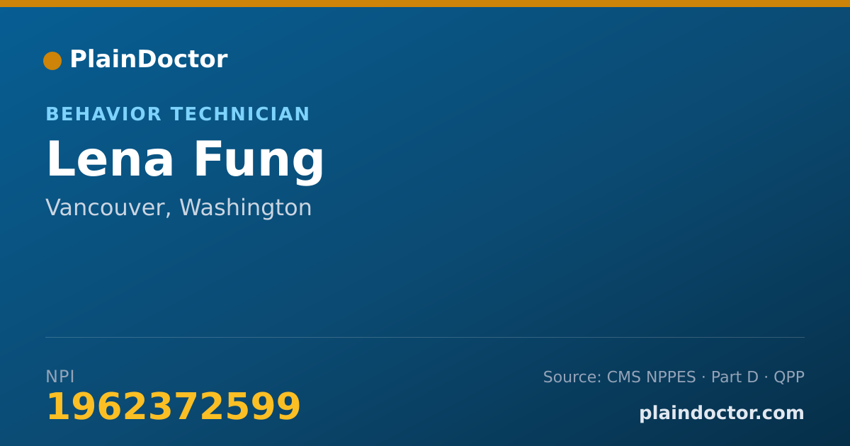 Shareable card for Lena Fung - Behavior Technician, Vancouver, WA