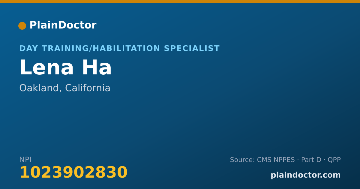 Shareable card for Lena Ha - Day Training/Habilitation Specialist, Oakland, CA
