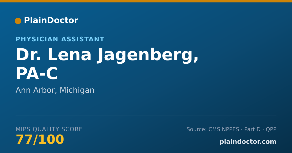 Shareable card for Lena Jagenberg, PA-C - Physician Assistant, Ann Arbor, MI