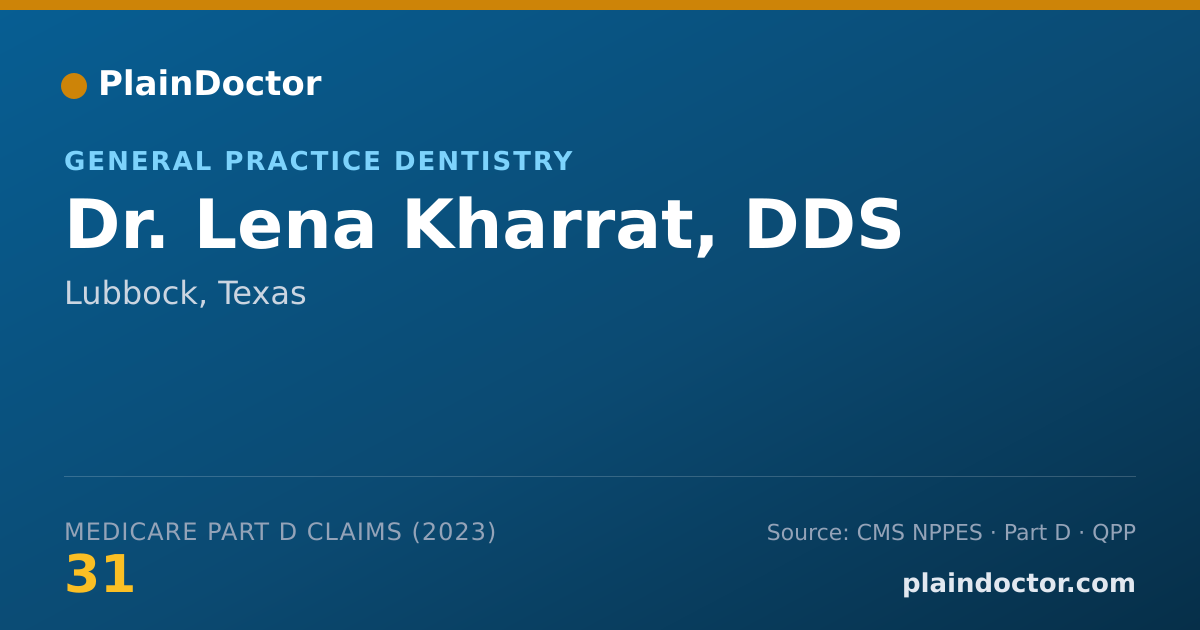 Shareable card for Lena Kharrat, DDS - General Practice Dentistry, Lubbock, TX