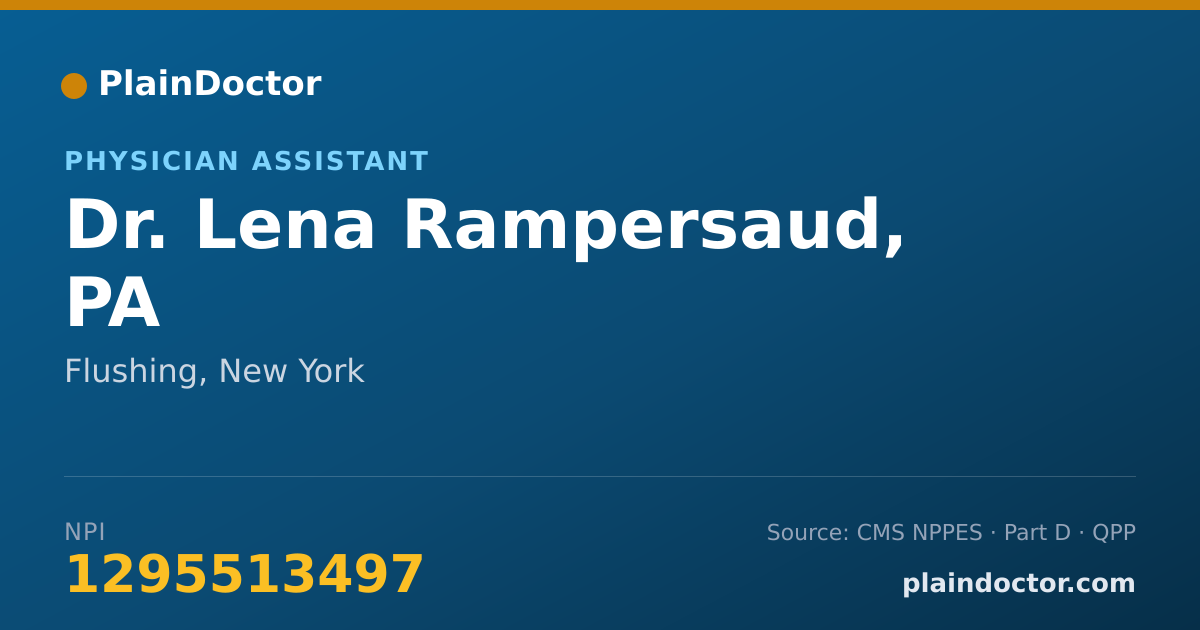 Shareable card for Lena Rampersaud, PA - Physician Assistant, Flushing, NY