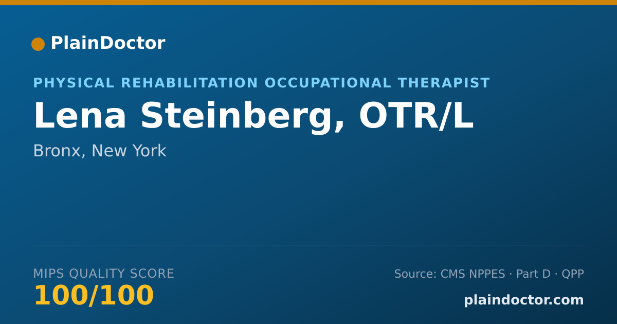 Shareable card for Lena Steinberg, OTR/L - Physical Rehabilitation Occupational Therapist, Bronx, NY