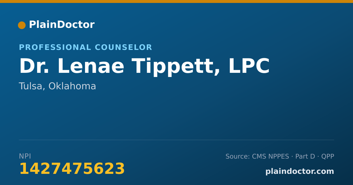 Shareable card for Lenae Tippett, LPC - Professional Counselor, Tulsa, OK