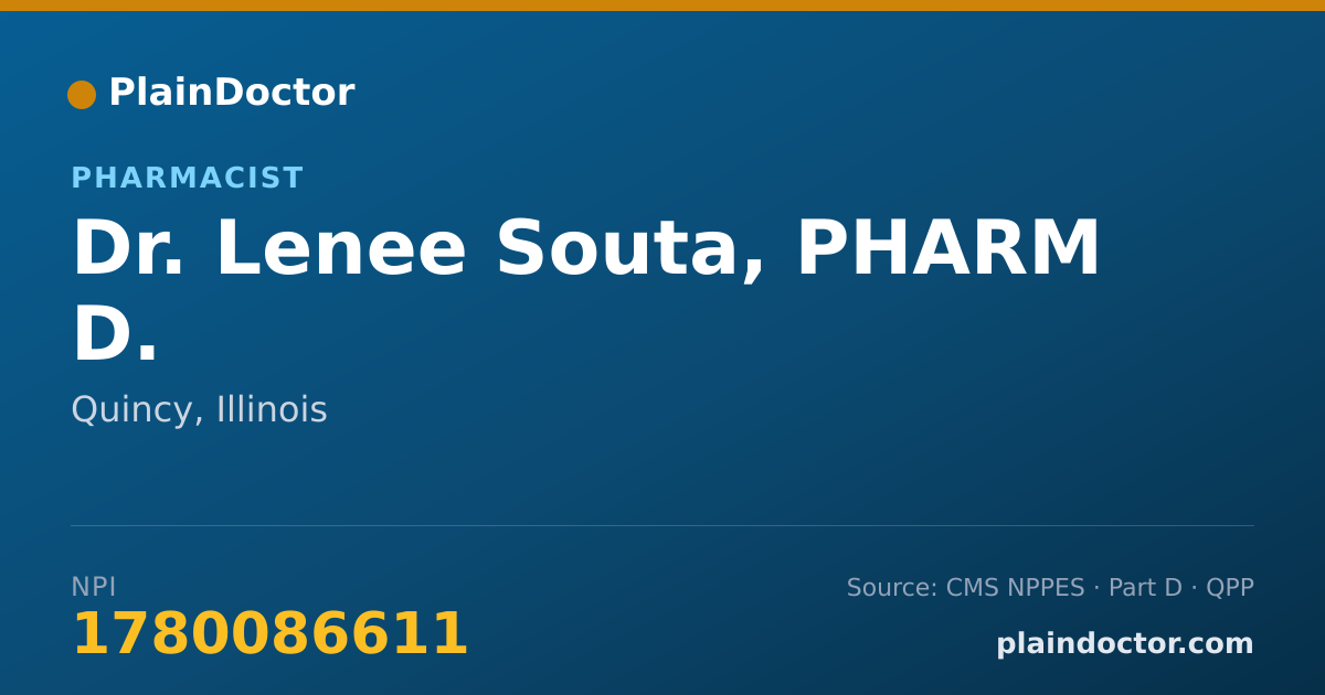 Shareable card for Lenee Souta, PHARM D. - Pharmacist, Quincy, IL