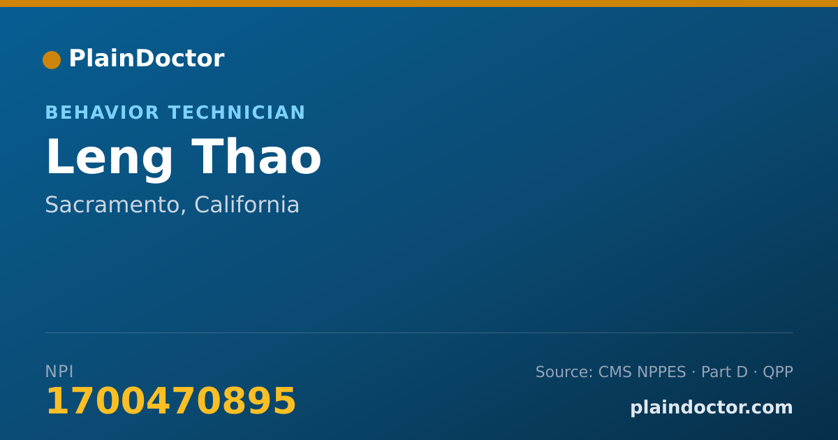 Shareable card for Leng Thao - Behavior Technician, Sacramento, CA
