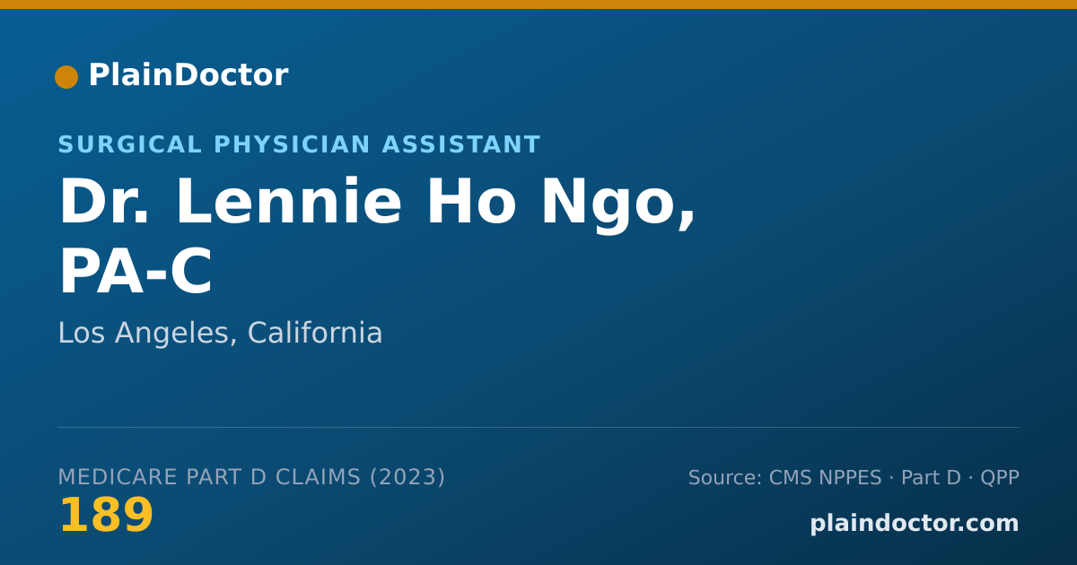 Shareable card for Lennie Ho Ngo, PA-C - Surgical Physician Assistant, Los Angeles, CA