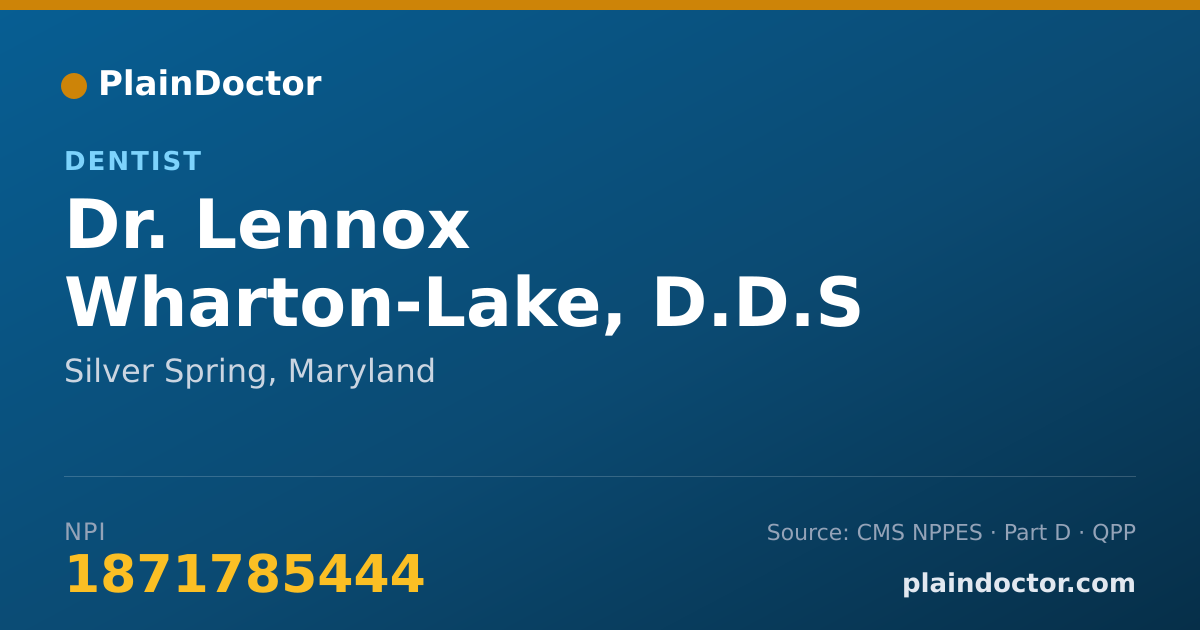 Shareable card for Lennox Wharton-Lake, D.D.S - Dentist, Silver Spring, MD